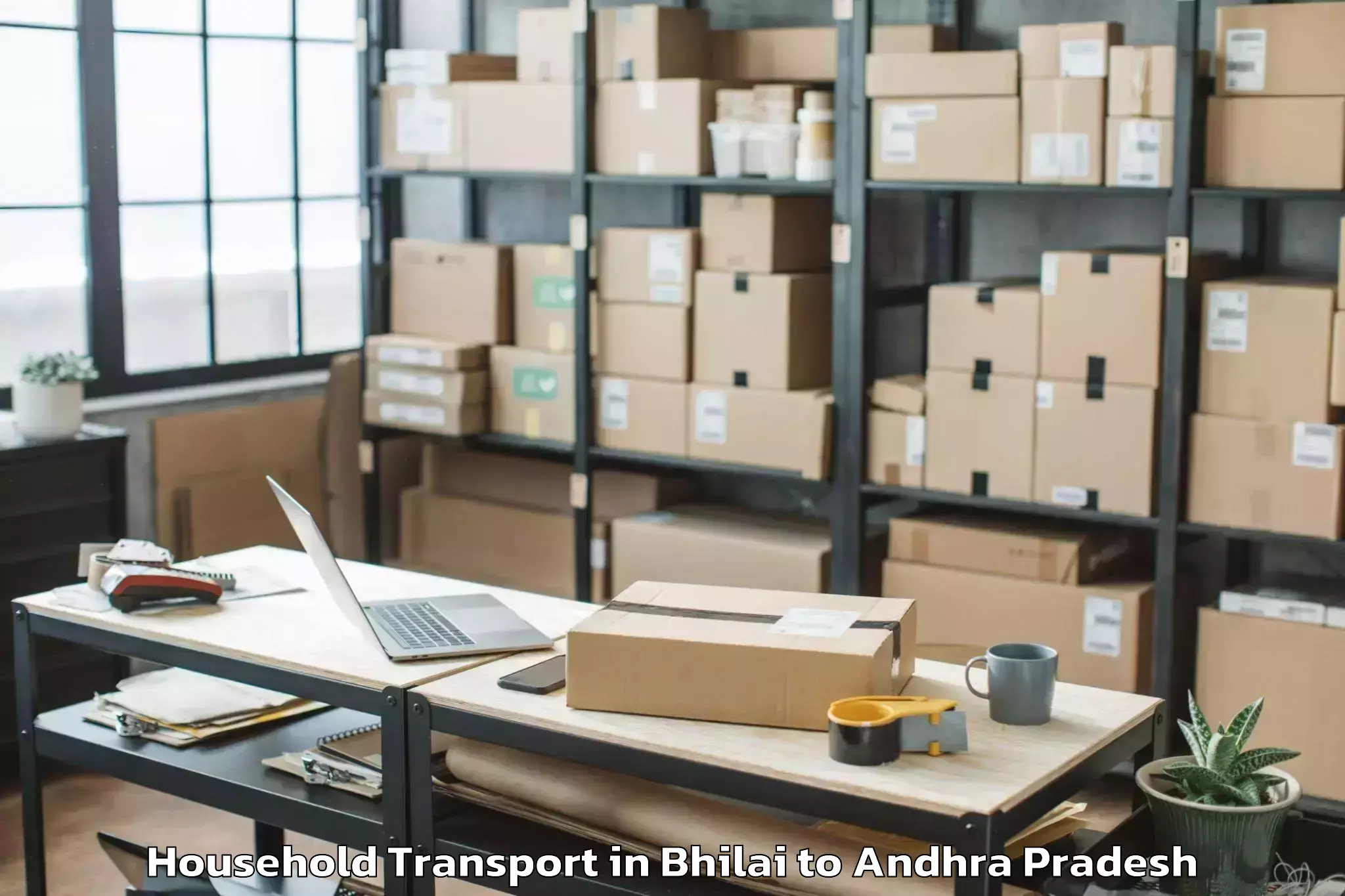 Easy Bhilai to Nadendla Household Transport Booking